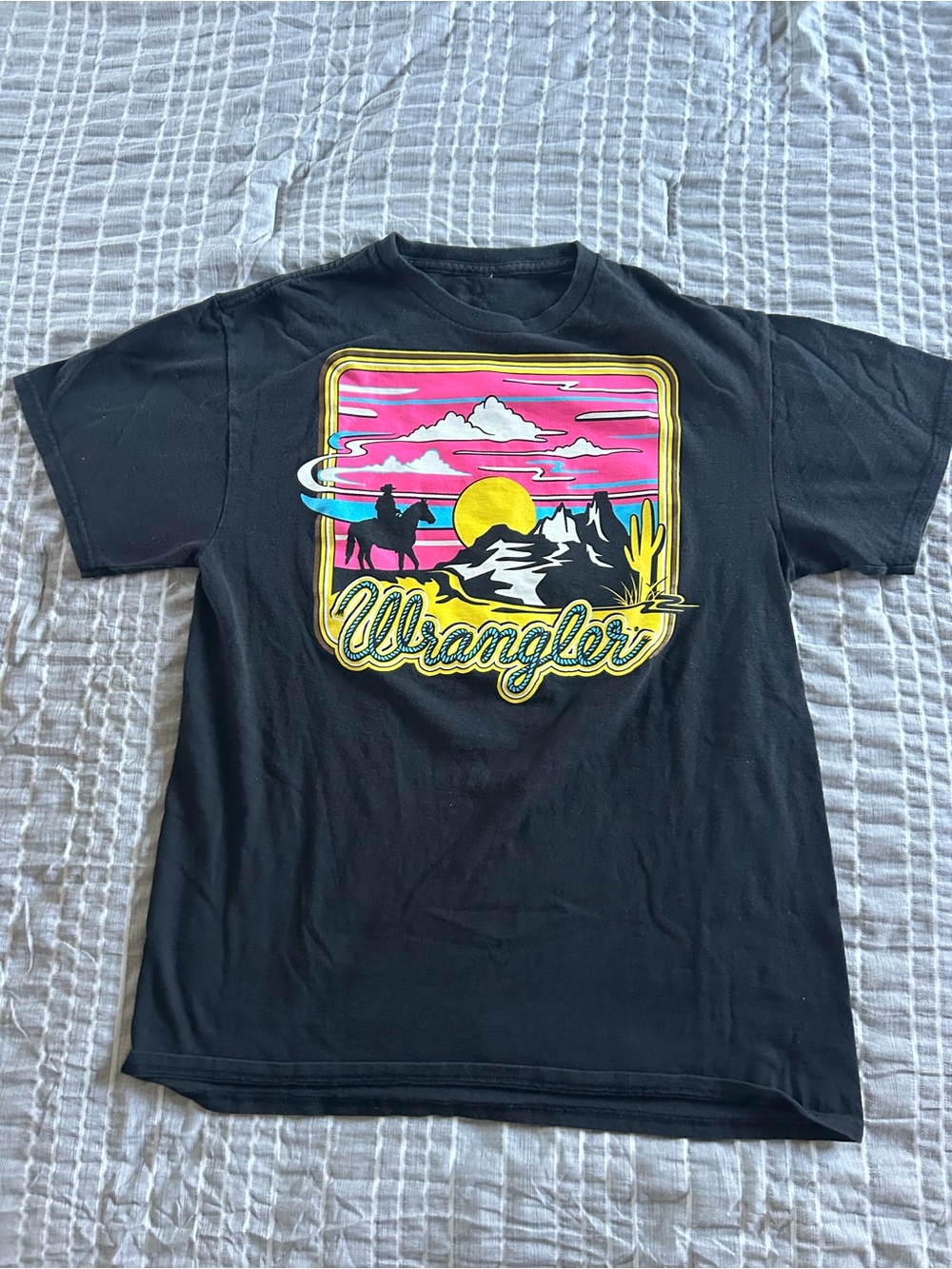 Wrangler Black Graphic Western Tee - Sunset Scene